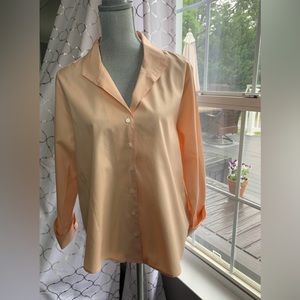Talbots light peach button up or button down shirt blouse women’s size 20